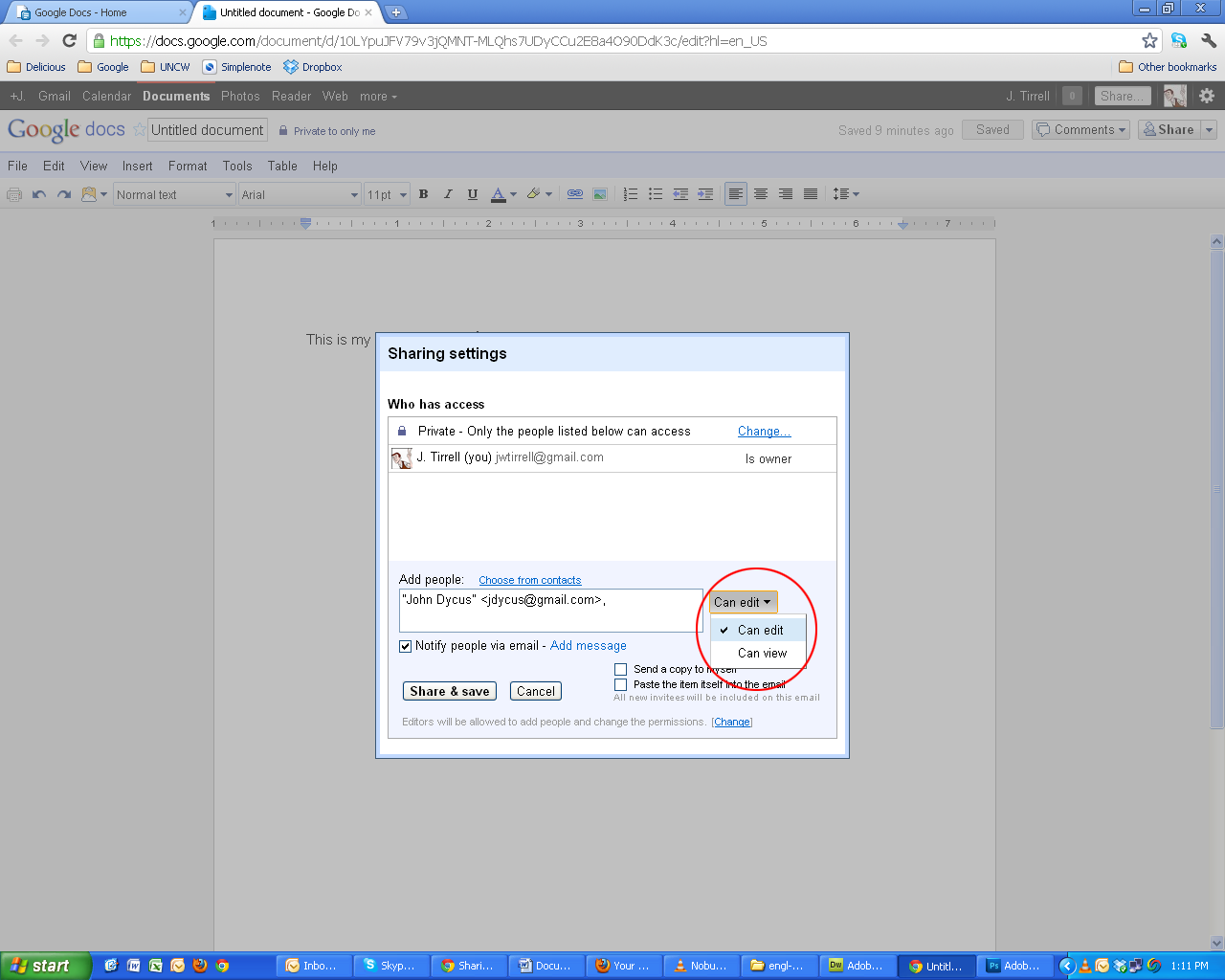 Allow editing capability