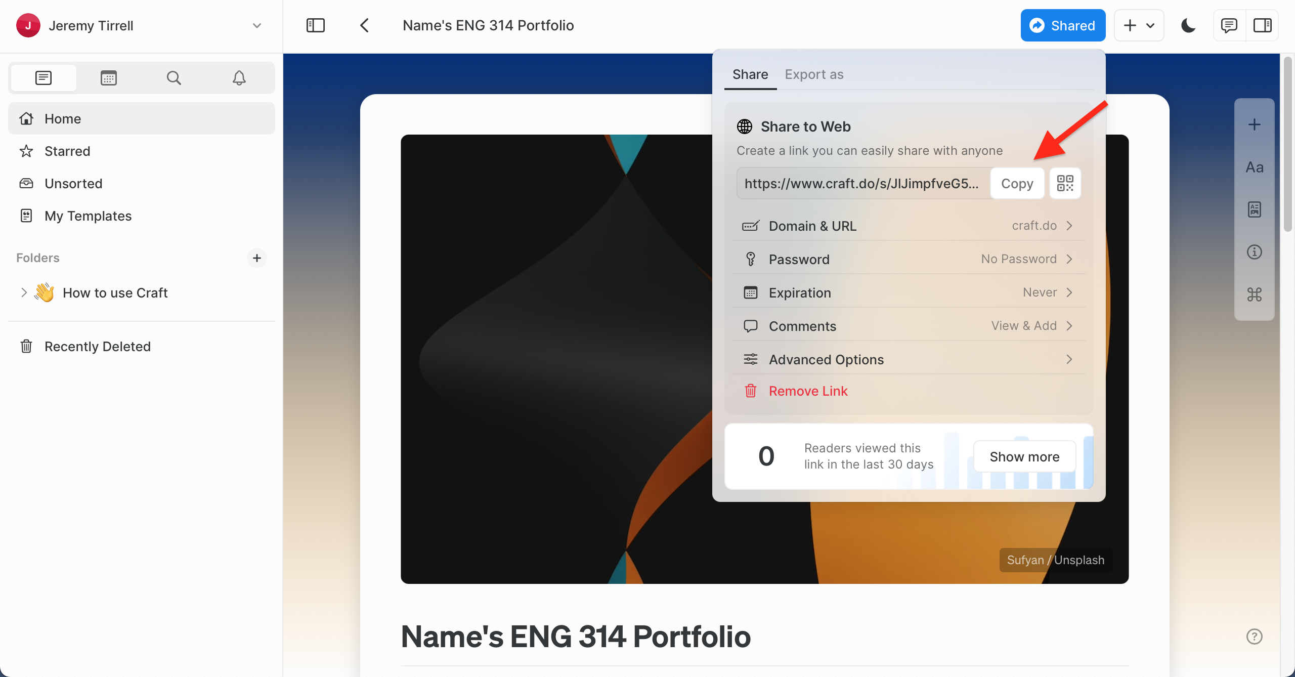 Publish and share Craft URL