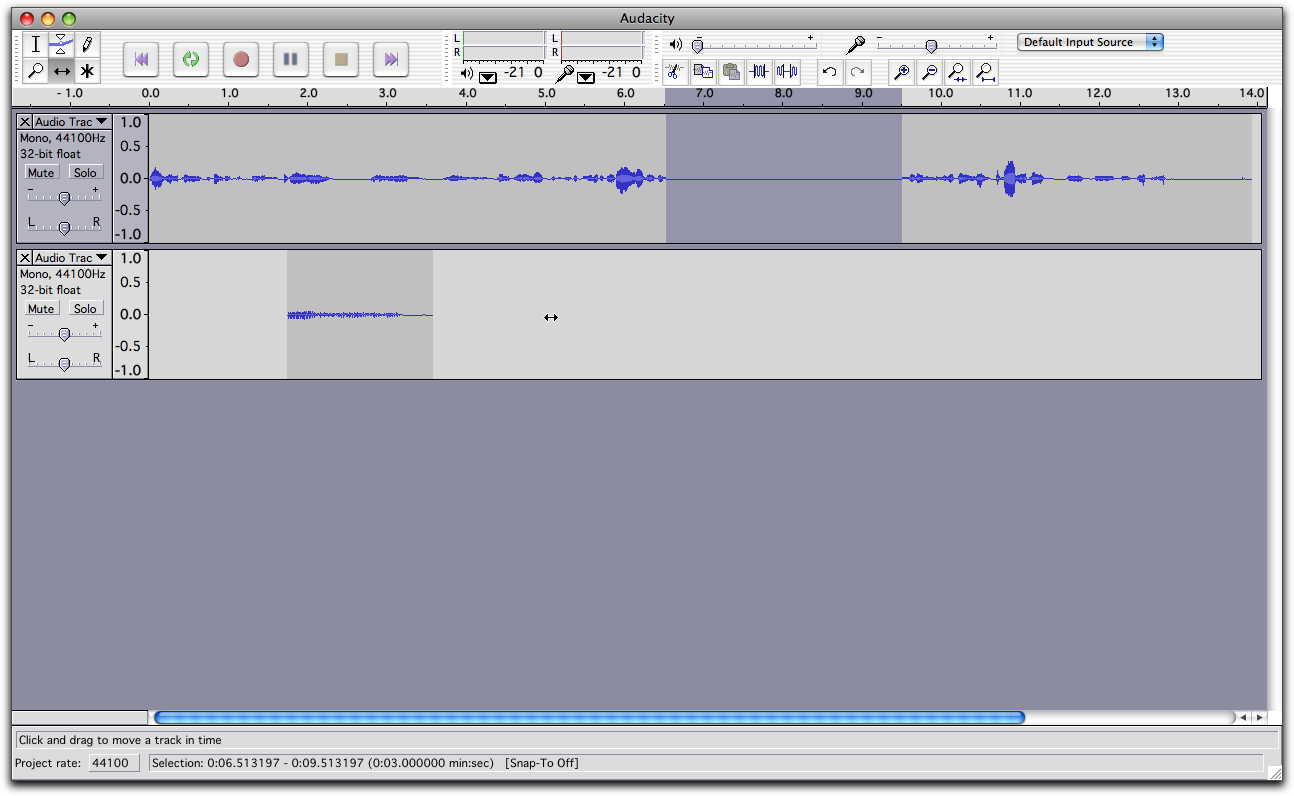 Audacity time shift